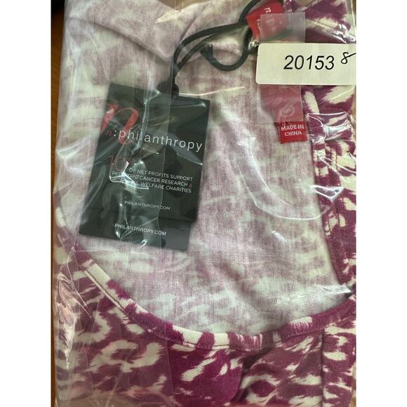 n:Philanthropy Sylvester‎ Animal Print One Side Off Shoulder Top SZ S Purple - Picture 7 of 7